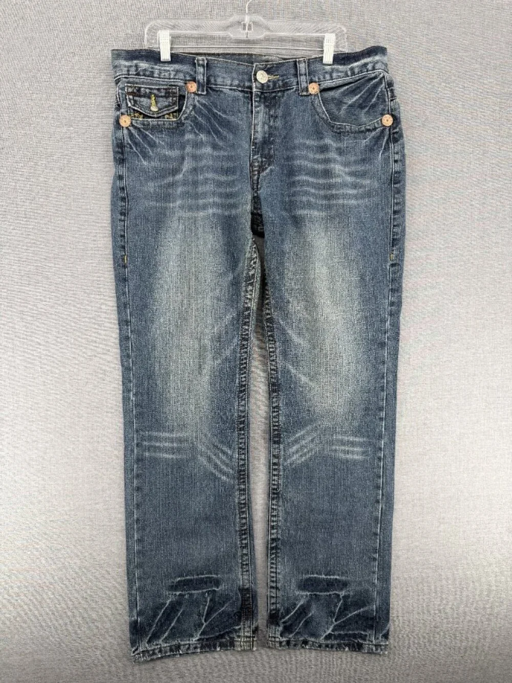 Vtg True Religion Billy Super Big T Baggy Denim Jeans Mens 38x30